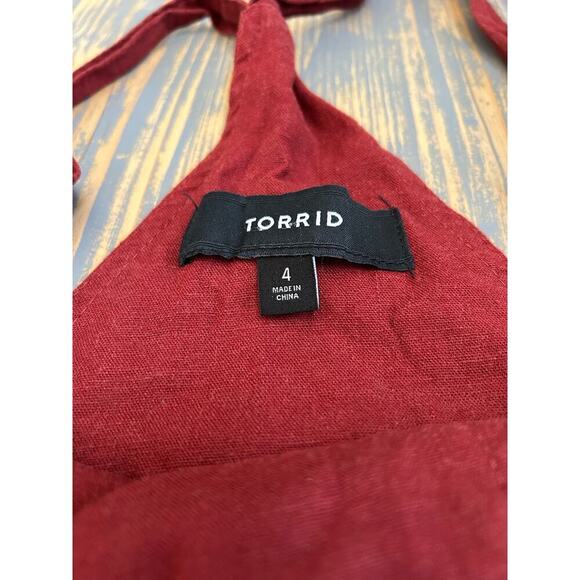 Torrid Short Overalls Linen Blend 4X - Picture 10 of 11